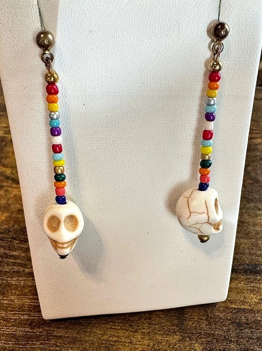 Multicolor Skull Drop Earrings